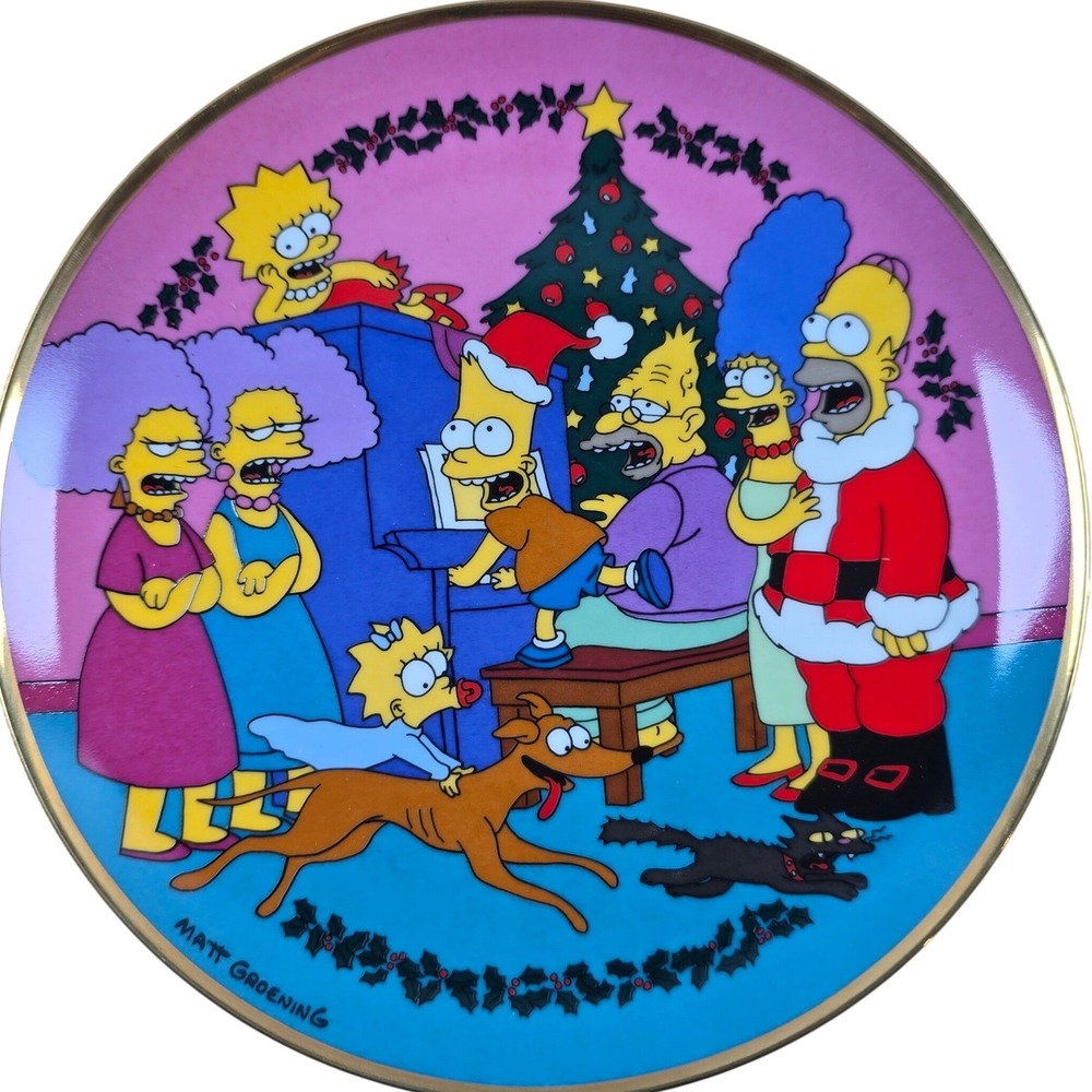 Franklin Mint Caroling with the‎ Simpsons Limited Ed 8" Collector Plate #M5965